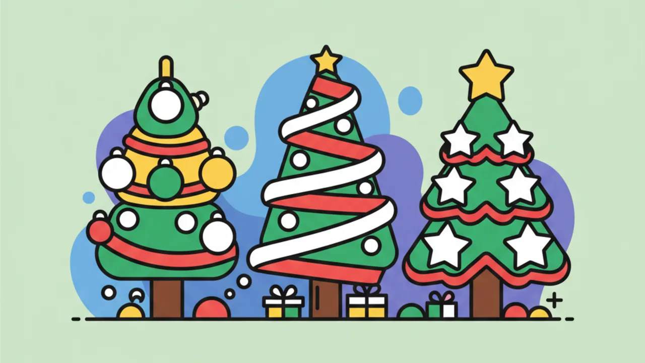 Árbol de Navidad tierno para colorear: 50 modelos gratis