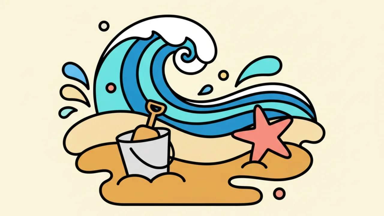 Line Art de Playa y Mar: 15 Dibujos para Colorear
