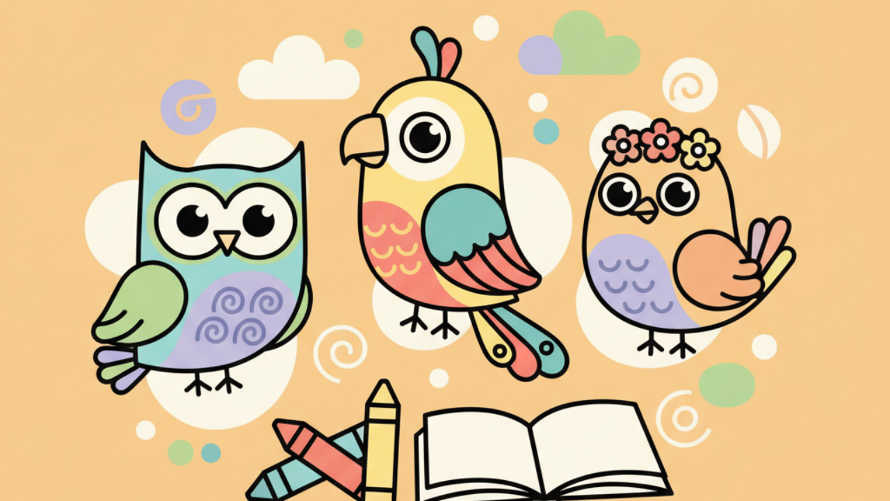 Aves Tiernas para Colorear: Actividades Educativas Infantiles