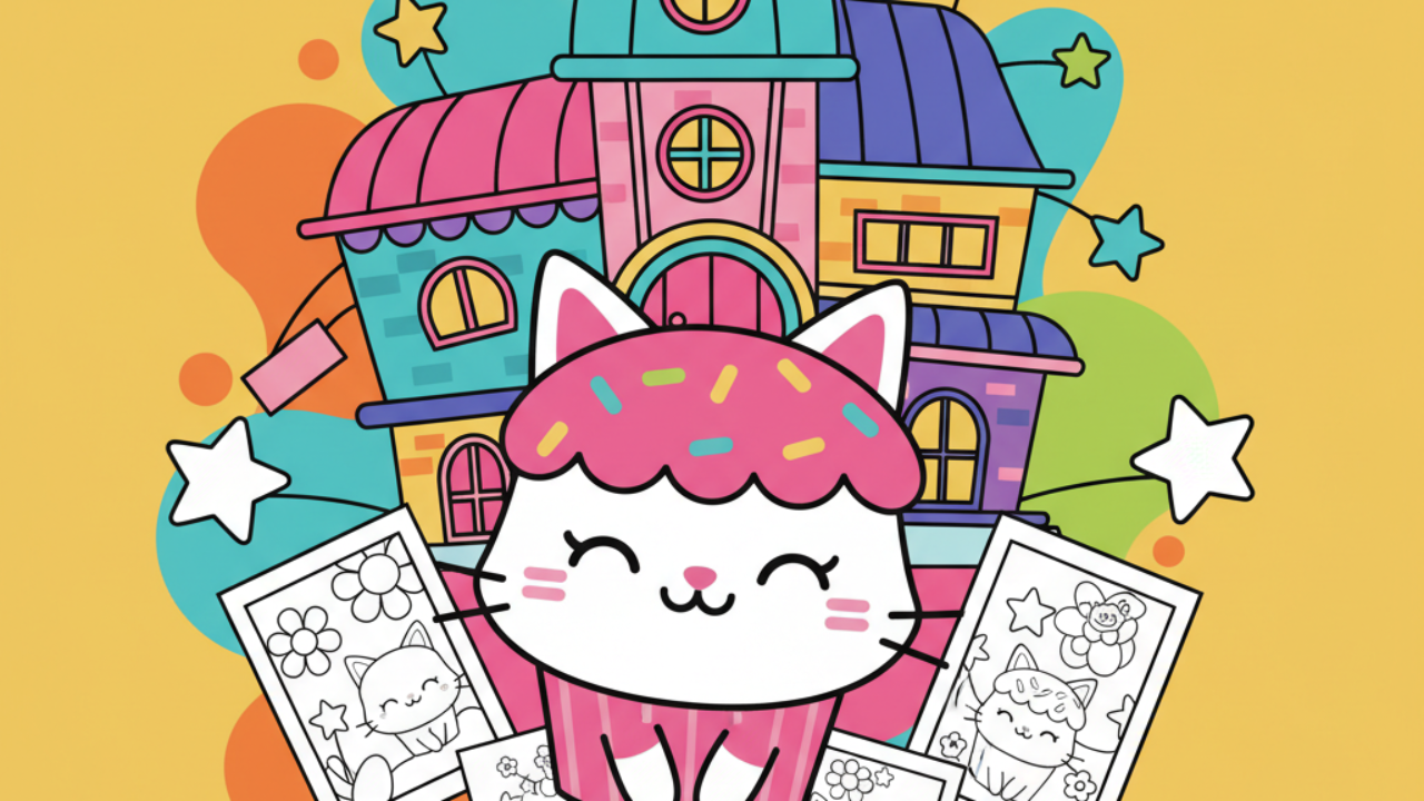 La Casa de Muñecas de Gabby: Dibujos de Pastelillo para Colorear