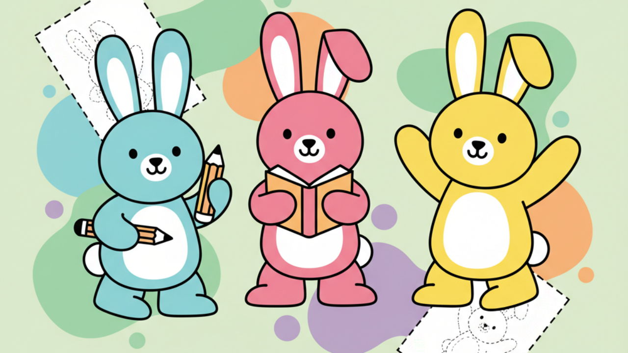 Conejos tiernos para colorear: diversión educativa en septiembre