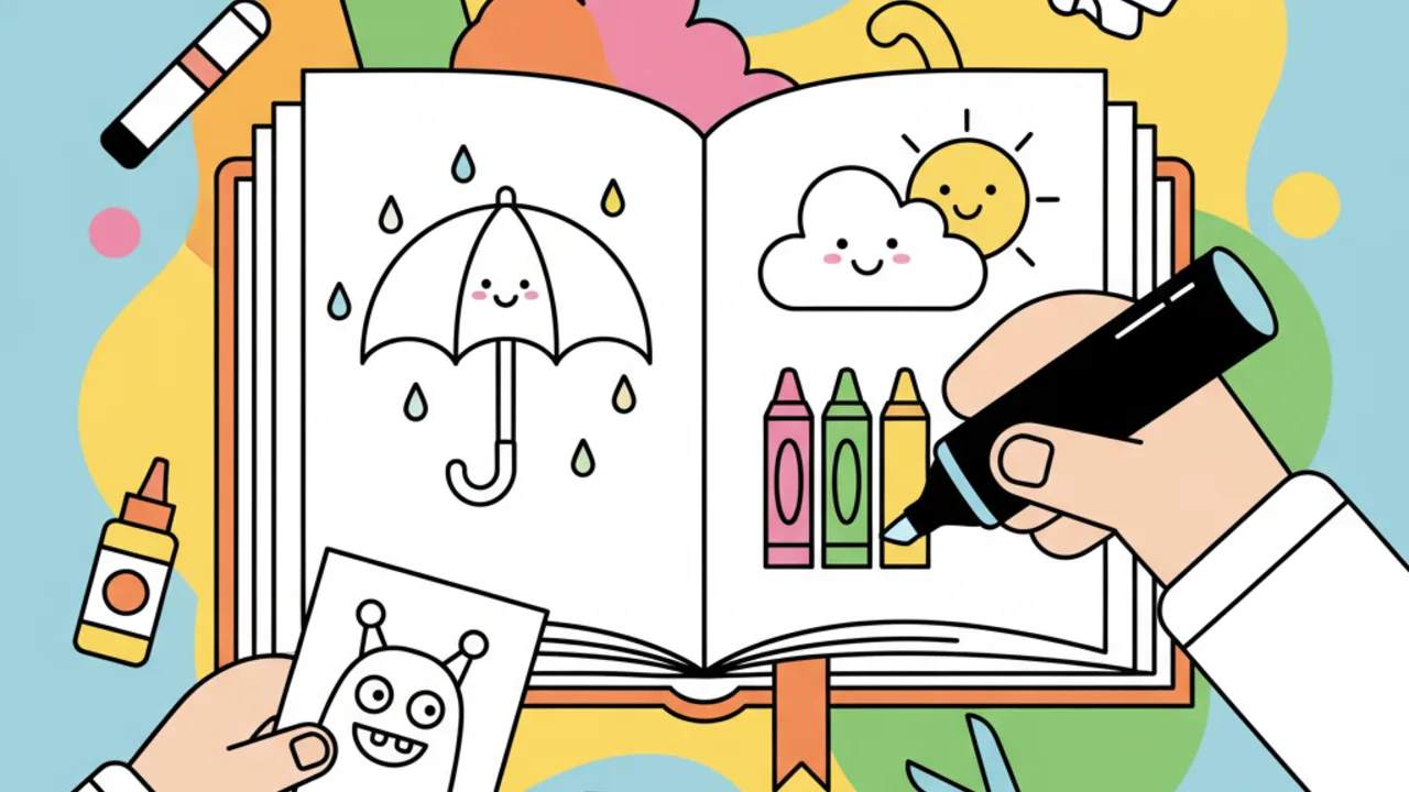 Line art infantil: actividades creativas para días de lluvia