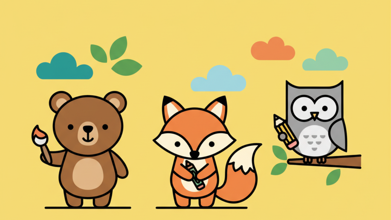 Desenhos Educativos de Animais do Bosque para Pintar
