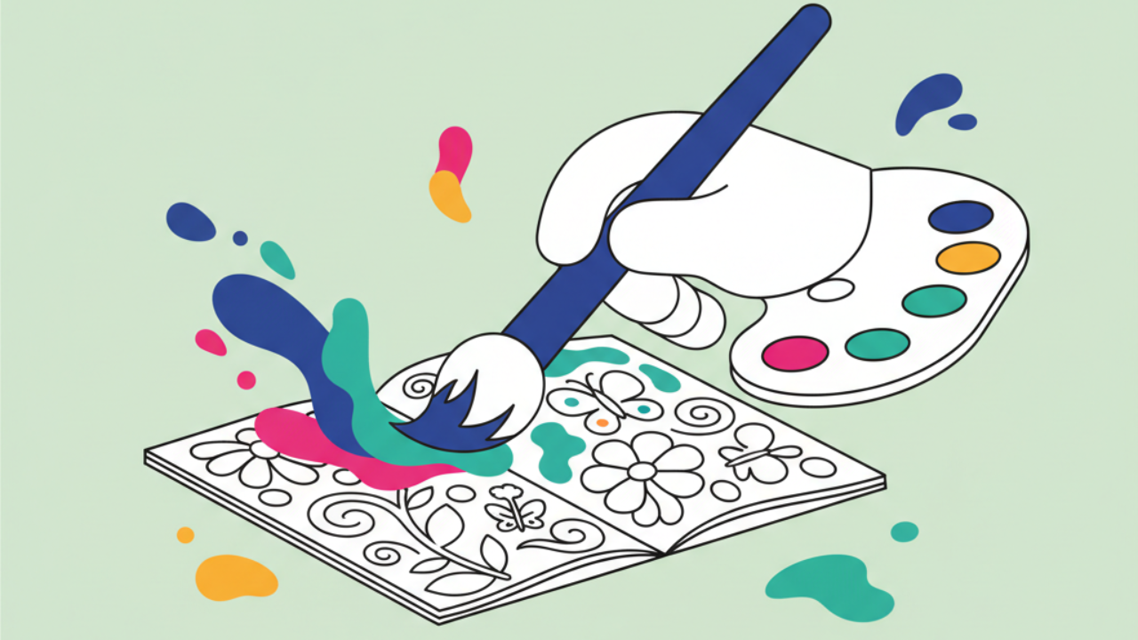 Técnicas de aquarela para pintar páginas de colorir de flores e natureza