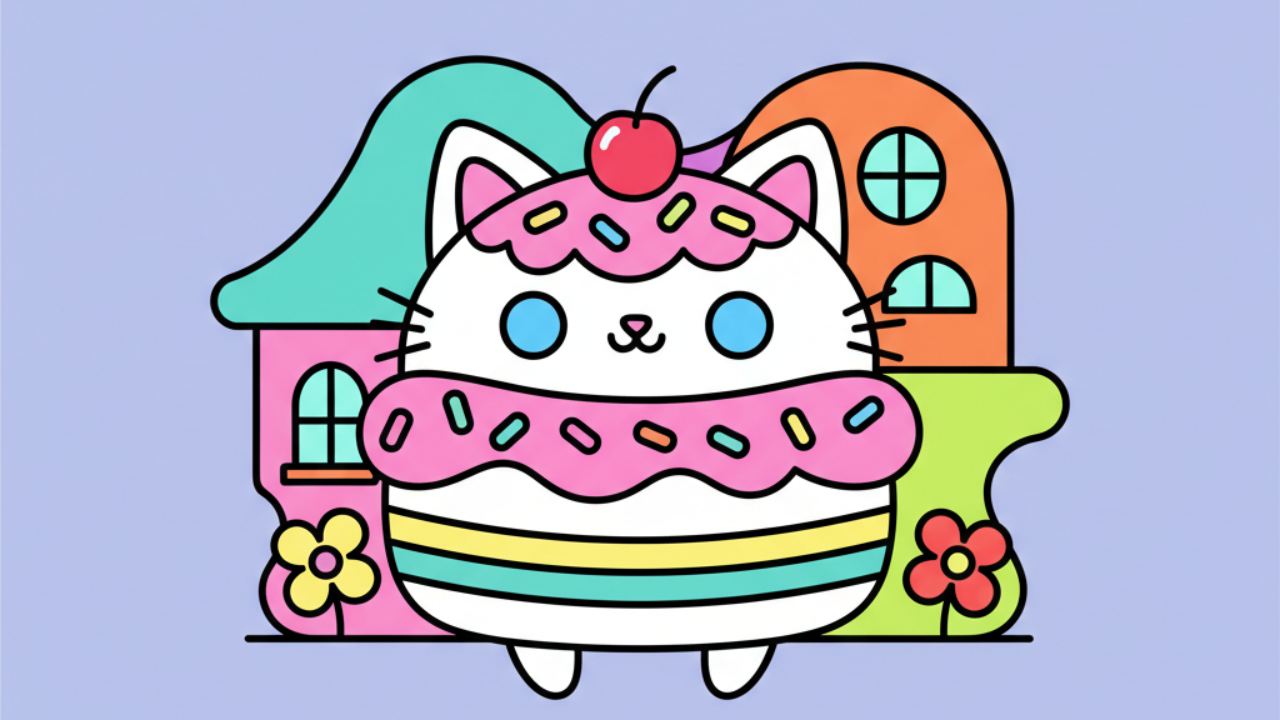 Dibujos de Pastelillo para Colorear: La Casa de Muñecas de Gabby