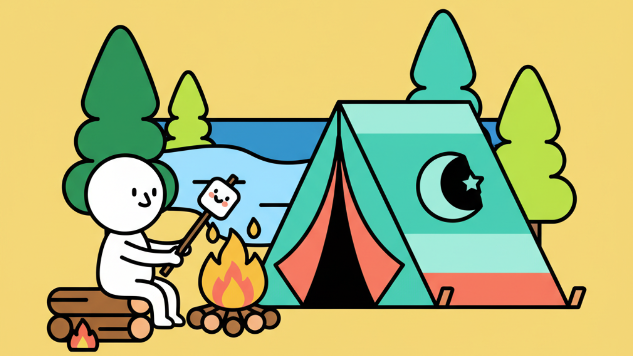 Dibujos de Campamento Tiernos para Colorear e Imprimir