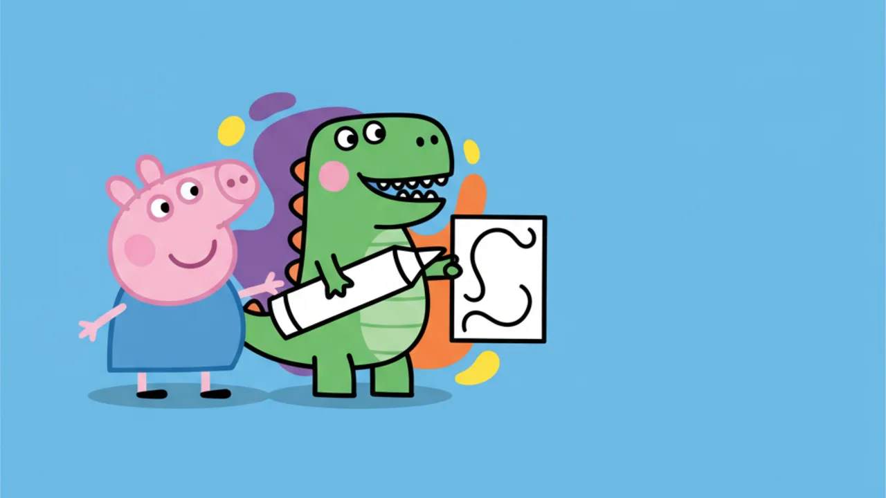 George Pig y su Dinosaurio: Dibujos para Colorear e Imprimir