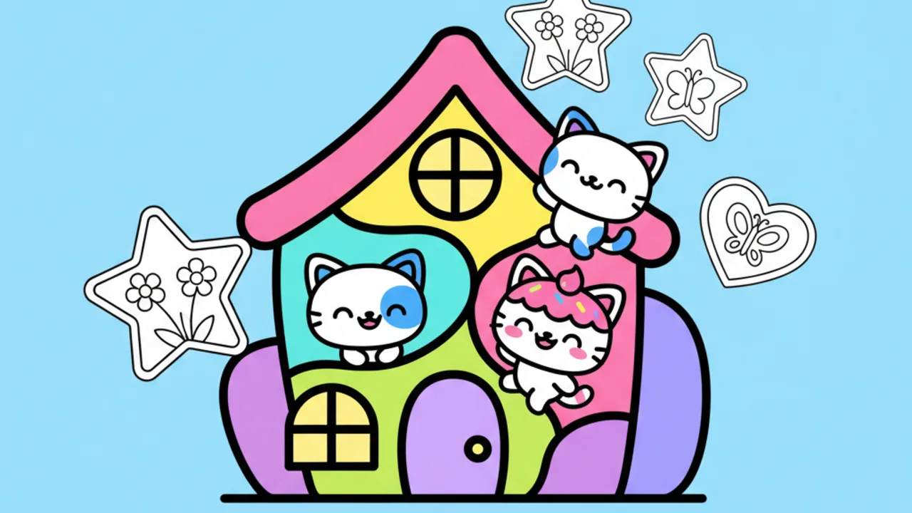 Dibujos de La Casa de Muñecas de Gabby para Colorear y Relajarse
