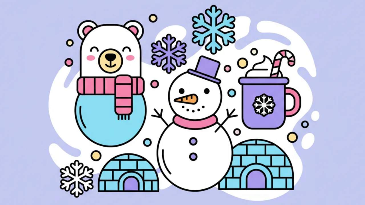 Los mejores dibujos de invierno tiernos para colorear