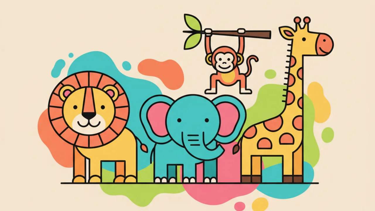 40 Animales Tiernos para Colorear: Actividades Infantiles