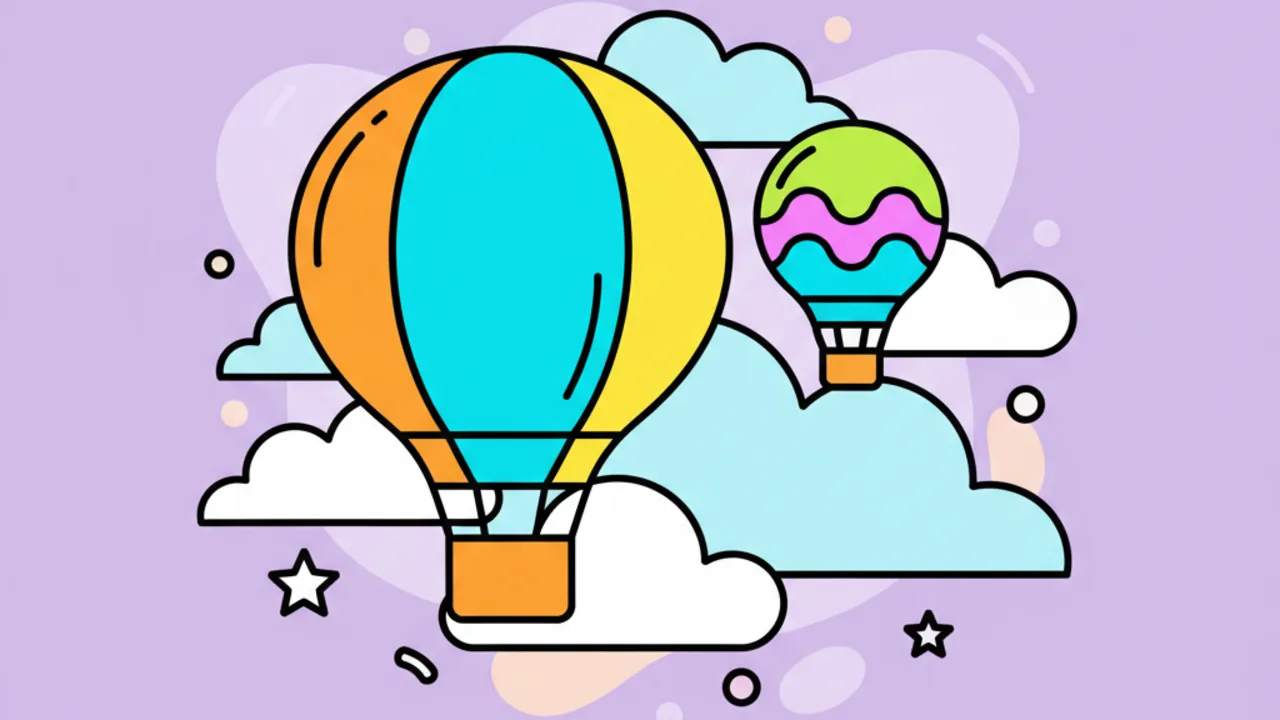 Dibujos de Globos y el Cielo para Colorear: ¡Pinta la Aventura!