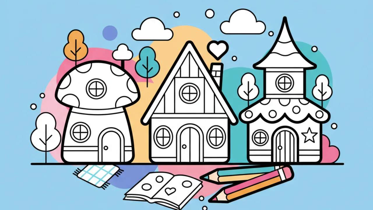 Dibujos de Casitas Lindas para Colorear y Relajarse