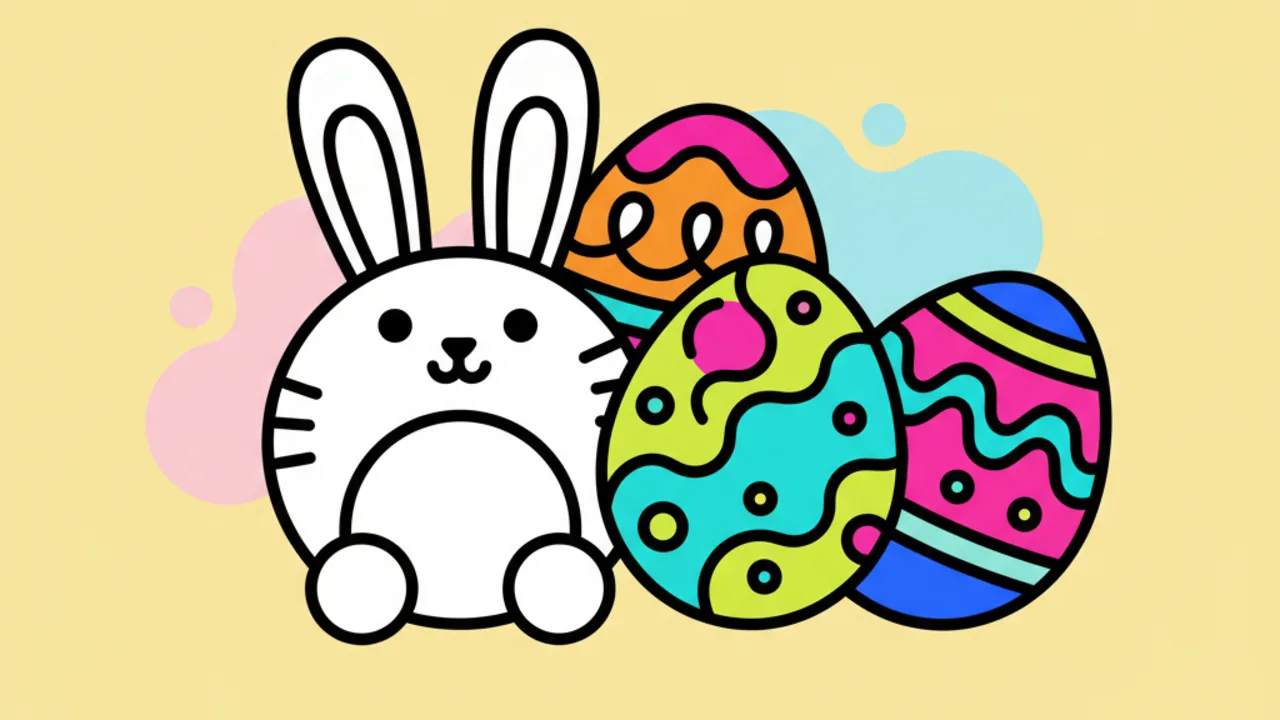 Line Art de Pascua Tierna: Dibujos para Colorear y Divertirse