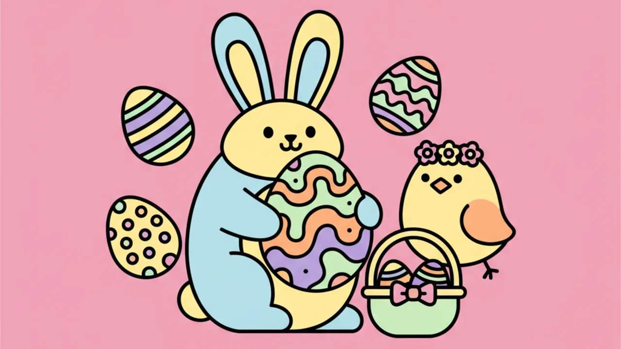 Dibujos de Pascua Tiernos para Colorear e Imprimir