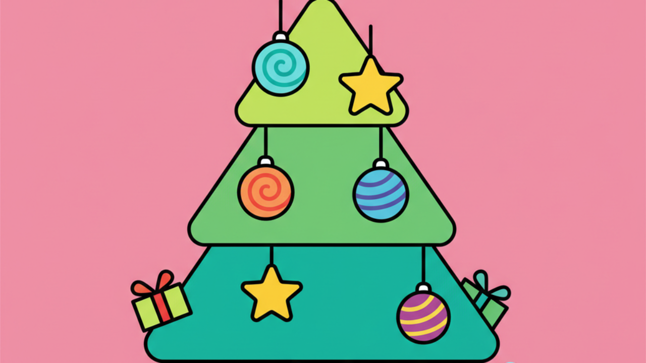 Dibujos de Árbol de Navidad con Adornos para Colorear