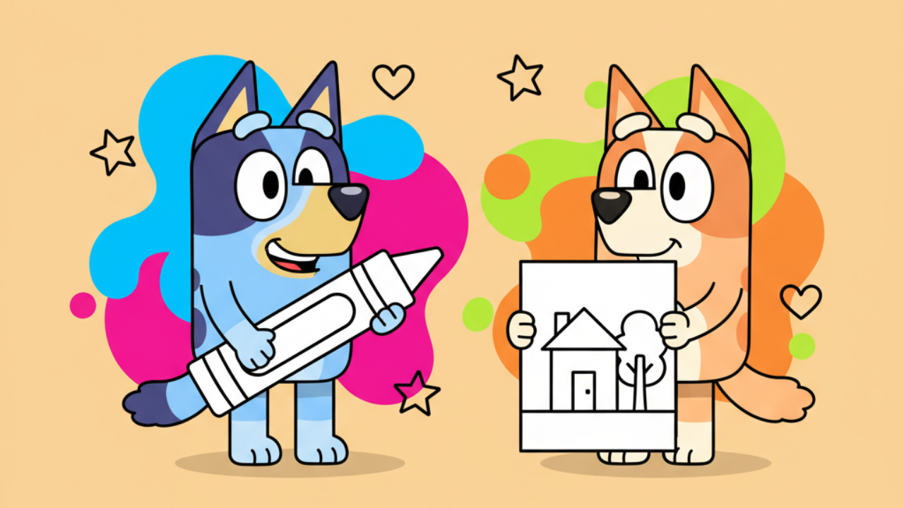 Bluey para Colorear: Dibujos Increíbles de la Serie Infantil