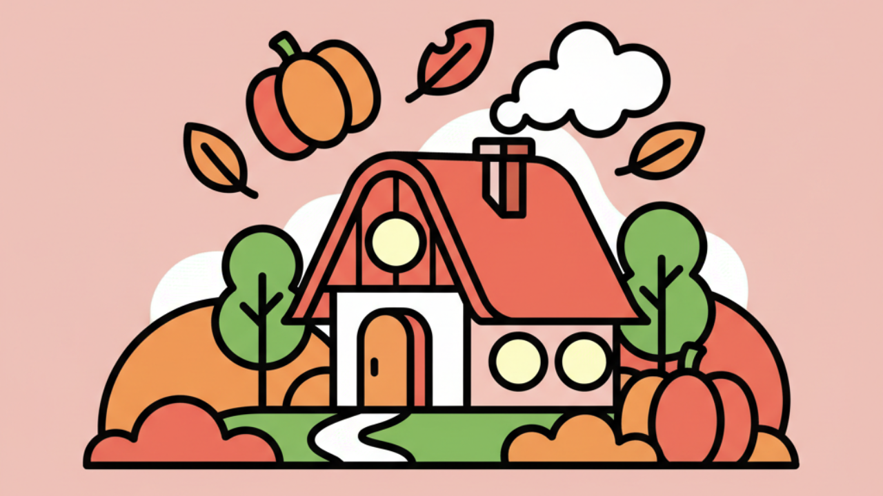Dibujos de Cabañas en la Naturaleza para Colorear en Octubre