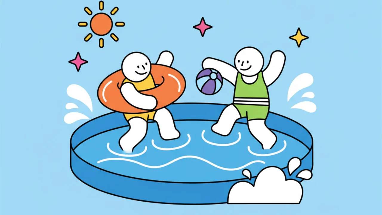 Dibujos Educativos de Natación y Piscina para Colorear
