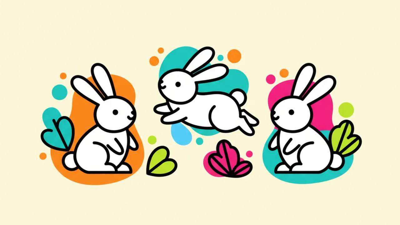 Line Art de Conejos: Dibujos Lindos para Colorear en Octubre