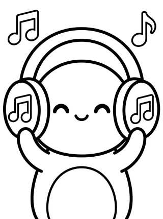 Desenho de DJ Rantantán con Auriculares para colorir e imprimir grátis
