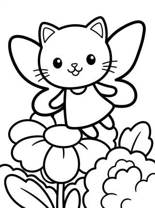 Desenho de Hada Gatita en el Jardín Mágico para colorir e imprimir grátis