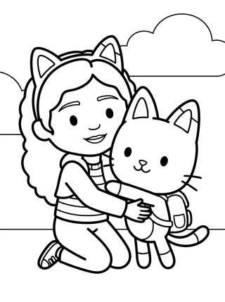 Desenho de Gabby y Pandy Patas Abrazados para colorir e imprimir grátis