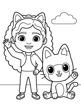 Desenho de Gabby y Pandy Patas Sonriendo para colorir e imprimir grátis