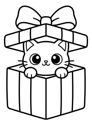 Desenho de Catnip con Caja de Sorpresas para colorir e imprimir grátis