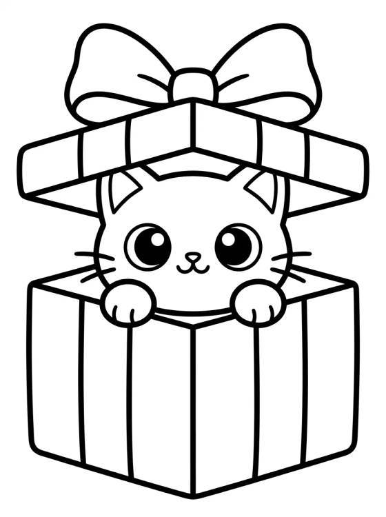Desenho de Catnip con Caja de Sorpresas para colorir e imprimir grátis