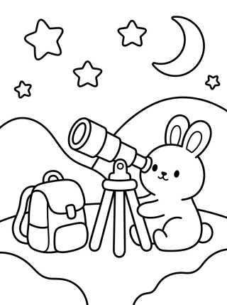 Desenho de Conejito Observando las Estrellas para colorir e imprimir grátis