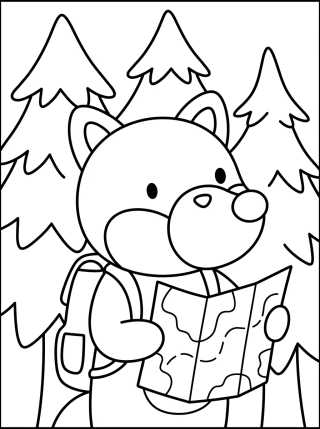 Desenho de Zorrito Aventurero con Mochila para colorir e imprimir grátis