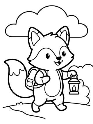 Desenho de Zorrito Explorador con Linterna para colorir e imprimir grátis
