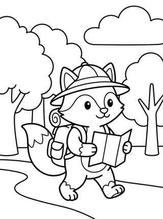 Desenho de Zorrito Explorador con Mochila para colorir e imprimir grátis
