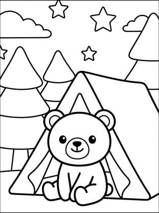 Desenho de Osito Kawaii en la Tienda para colorir e imprimir grátis