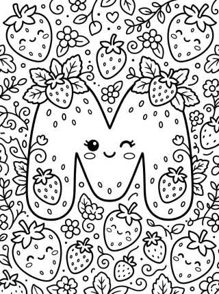 Desenho de Letra M de Fresita Dulce para colorir e imprimir grátis
