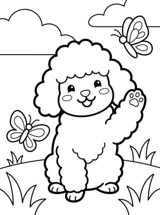 Desenho de Coco la Caniche Rosa para colorir e imprimir grátis
