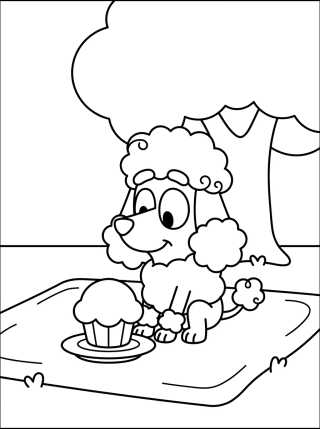 Desenho de Coco la Poodle Rosa de Pícnic para colorir e imprimir grátis