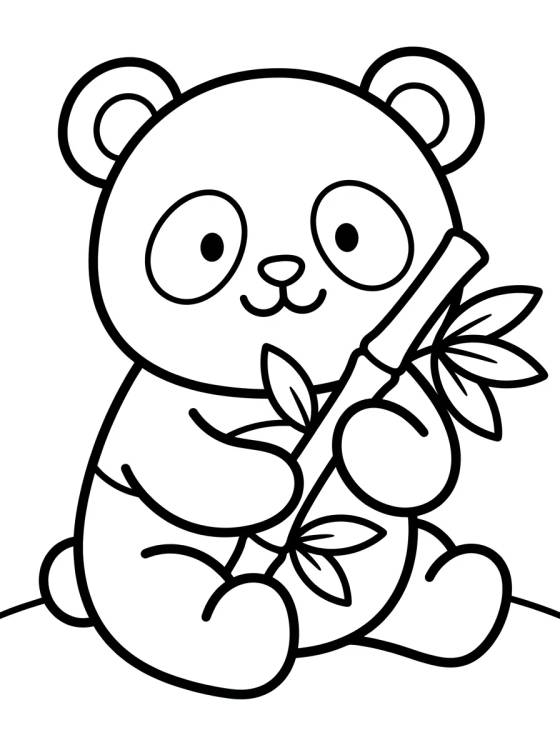 Desenho de Pandita Tierno Comiendo Bambú para colorir e imprimir grátis