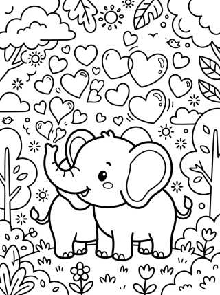 Desenho de Elefantito Lanzando Burbujas de Jabón para colorir e imprimir grátis