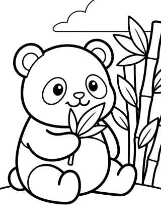 Desenho de Pandita Comiendo Bambú para colorir e imprimir grátis