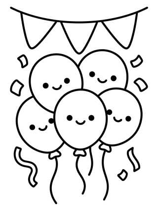 Desenho de Globos y Bombas de Fiesta para colorir e imprimir grátis