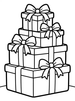 Desenho de Cajas de Regalo de Cumpleaños para colorir e imprimir grátis