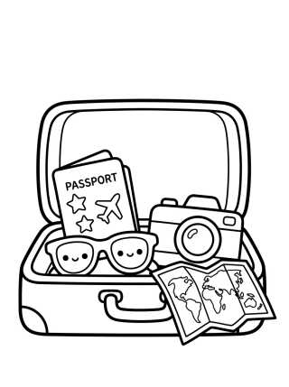Desenho de Maleta de Viaje Mágica para colorir e imprimir grátis