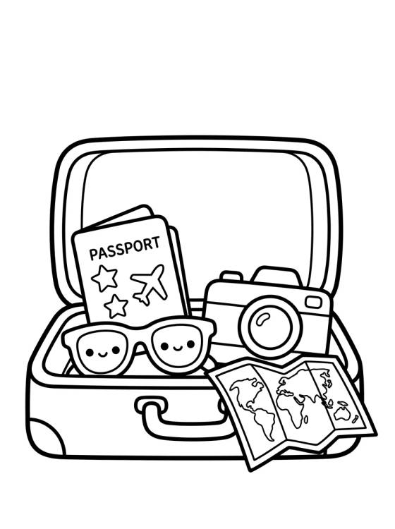 Desenho de Maleta de Viaje Mágica para colorir e imprimir grátis