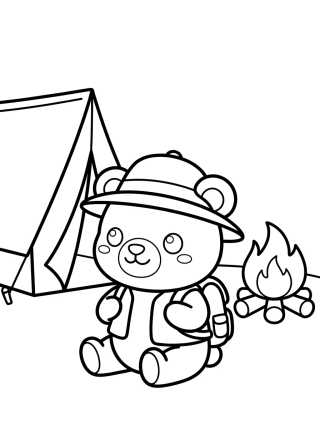 Desenho de Osito Explorador en el Campamento para colorir e imprimir grátis