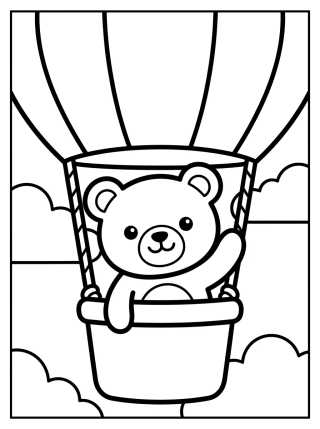 Desenho de Osito en Globo Aerostático para colorir e imprimir grátis