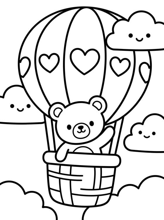 Desenho de Osito en Globo Aerostático para colorir e imprimir grátis