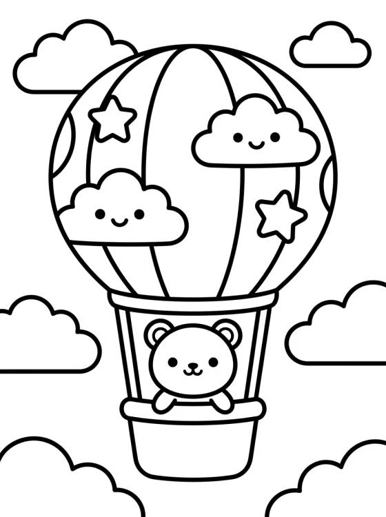 Desenho de Osito Viajero en Globo para colorir e imprimir grátis