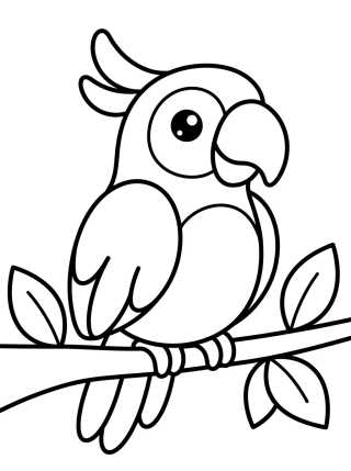 Desenho de Guacamaya Tierna en la Rama para colorir e imprimir grátis