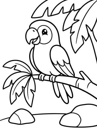 Desenho de Guacamaya Sonriente en la Selva para colorir e imprimir grátis